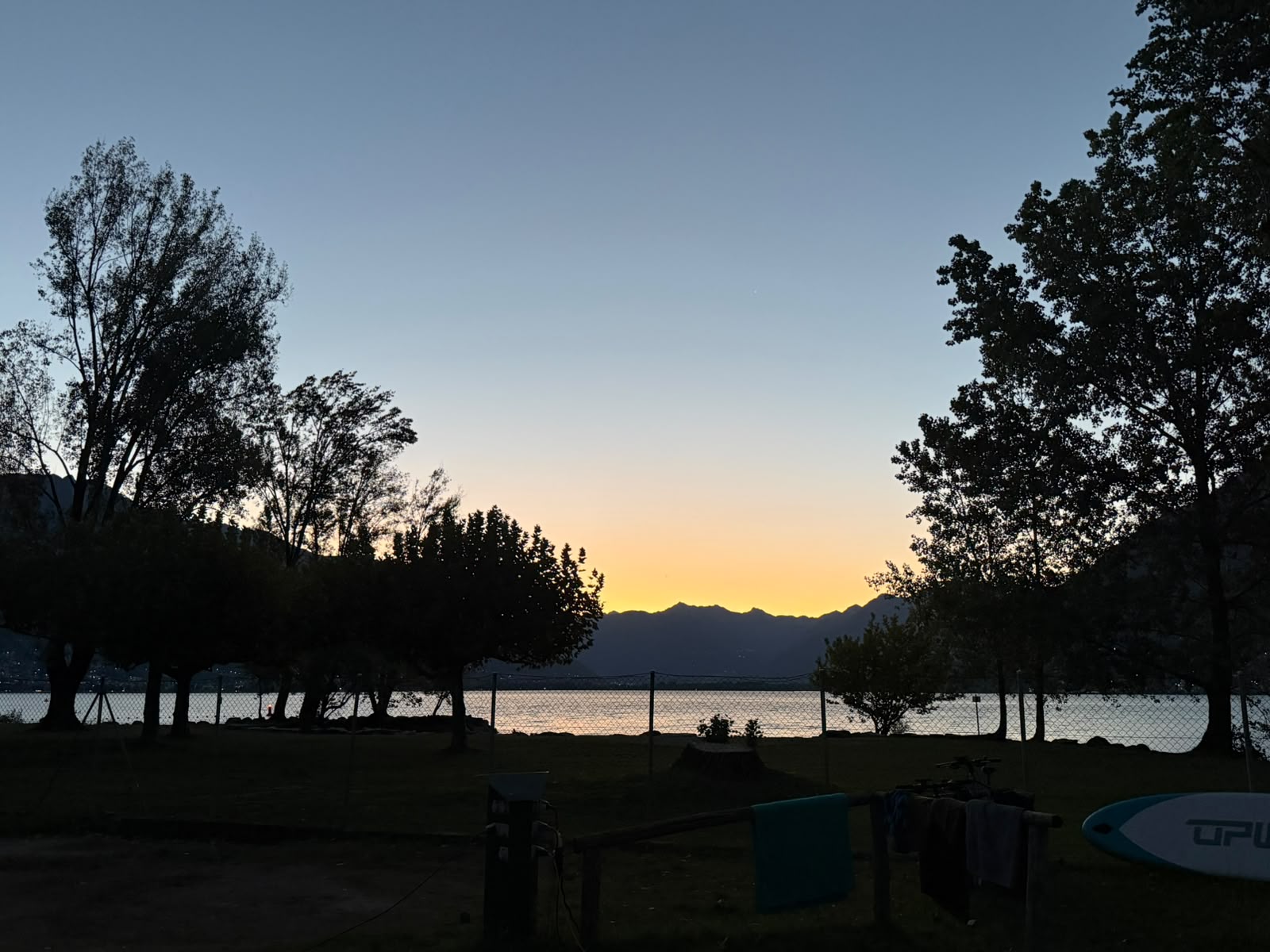 Morgenstimmung am Lago Maggiore vor dem 3Locarno Triathlon